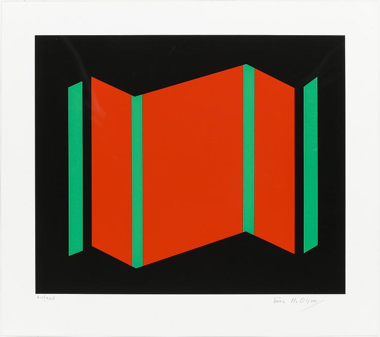 ERIC H OLSON, färglitografi, signerad samt numrerad 46/100.