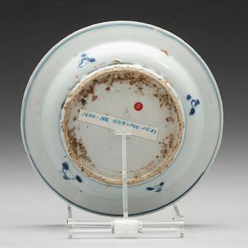 A blue and white dish, Ming dynasty, 17th Century.