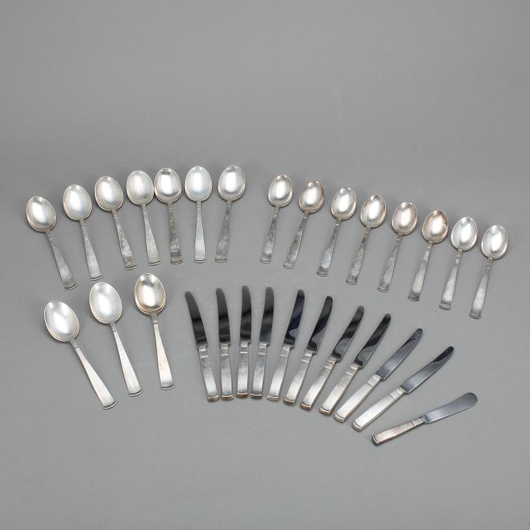 BESTICKSERVIS, 59 delar, silver, "Rosenholm", GAB, 1940-50-tal. Tot ca 2900 gram.