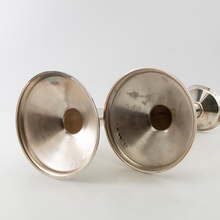 Bertil Berggren Askenström, ljusstakar ett par, silver, Stockholm, 1972.