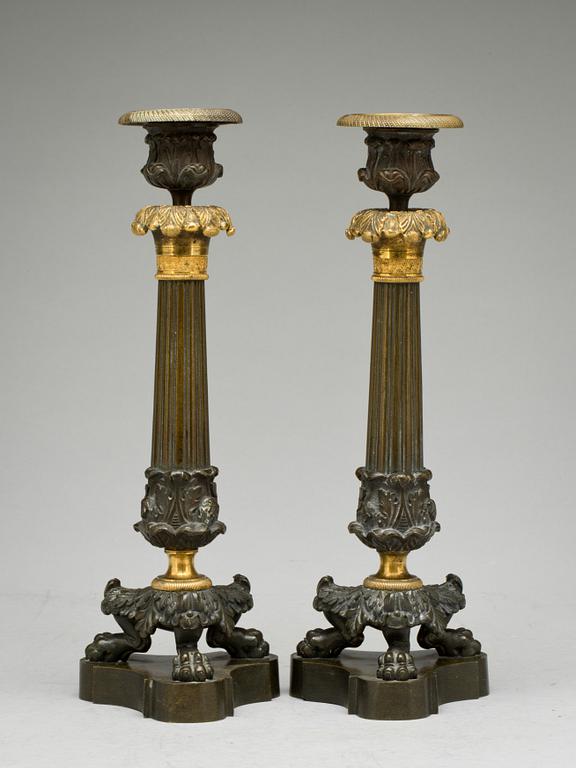 LJUSSTAKAR, ett par, empirestil, 1800-talets slut.