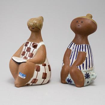 LISA LARSON, two stoneware figurines, Gustavsberg, Sweden.
