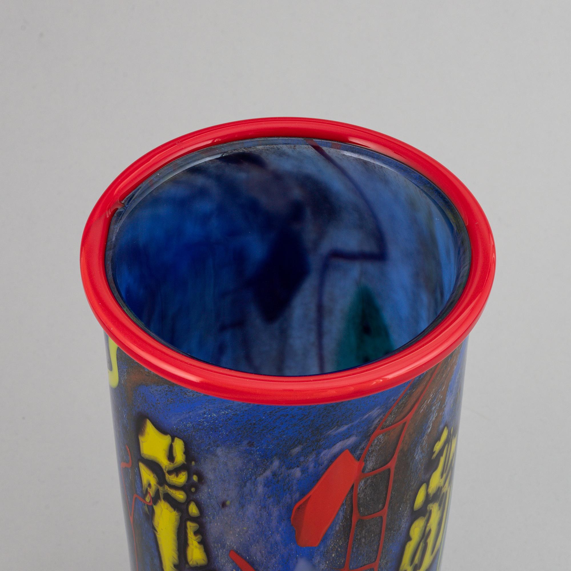 Sven-Åke Carlsson, a unique glass vase, signed.