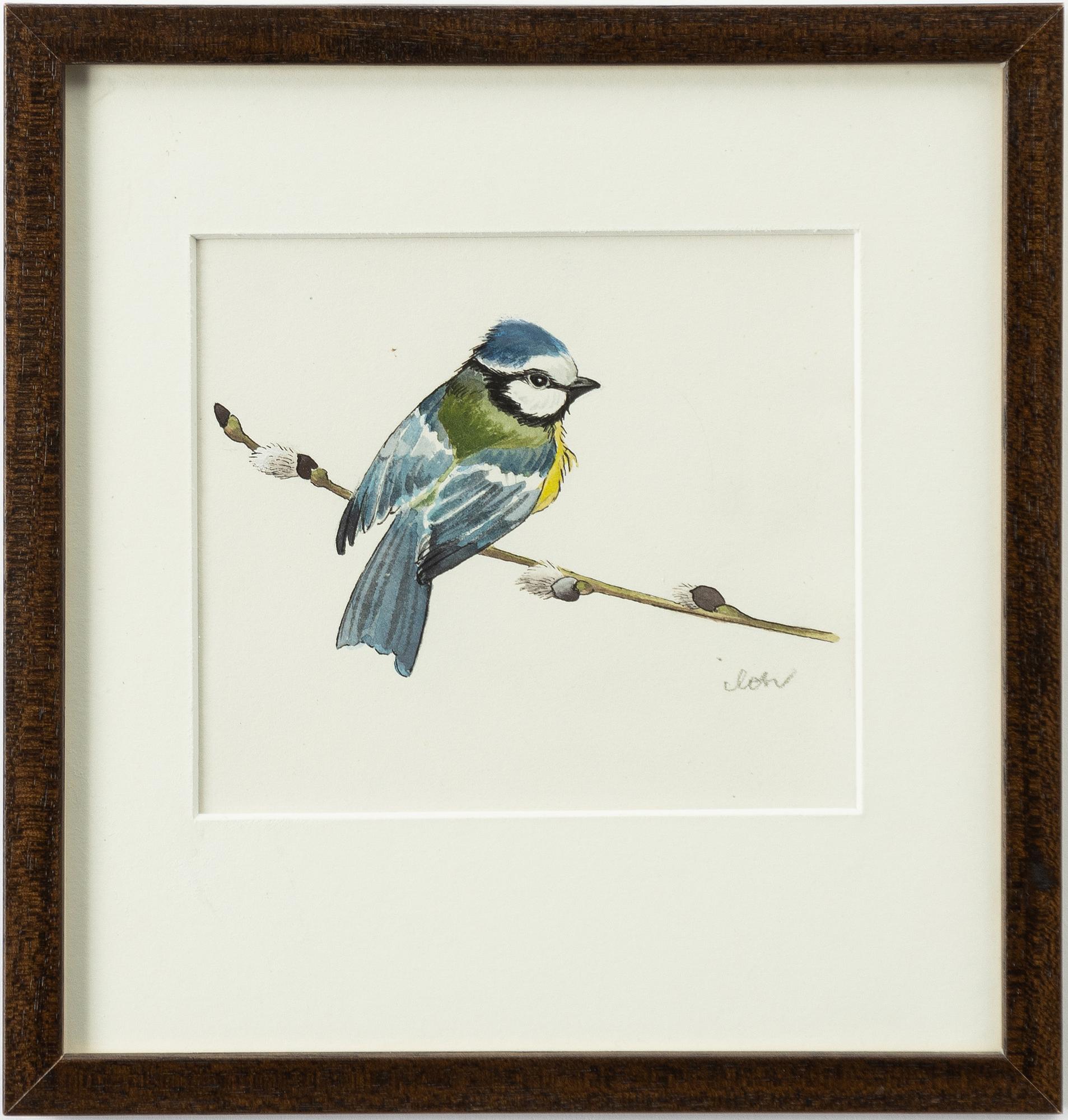 Ilon Wikland, Blue tit on a willow branch.