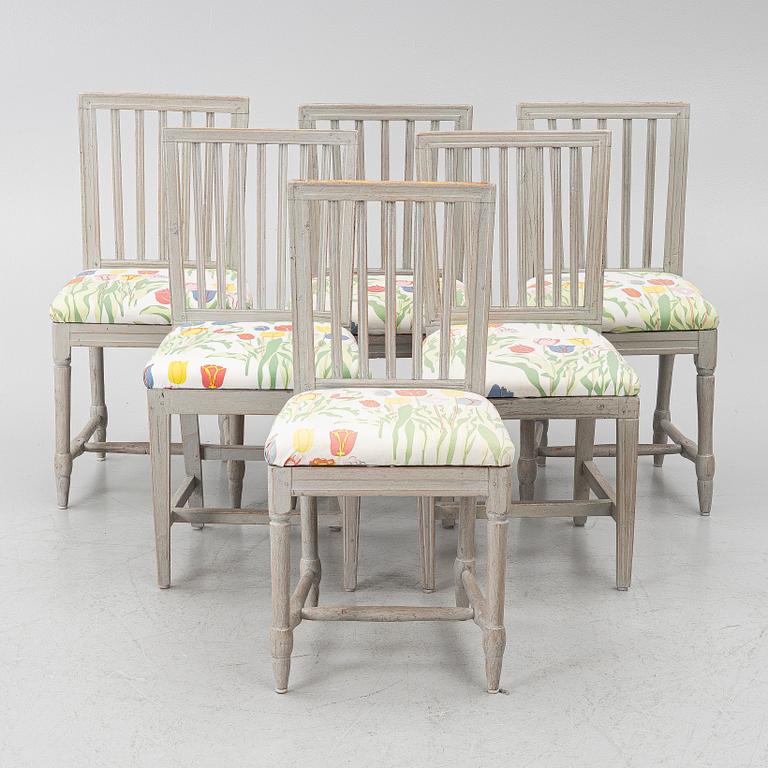 Chairs, 6, circa 1800.