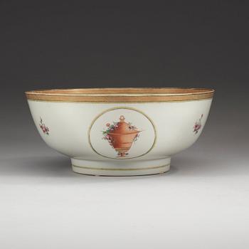 BÅLSKÅL, kompaniporslin. Qing dynastin, Qianlong (1736-95).