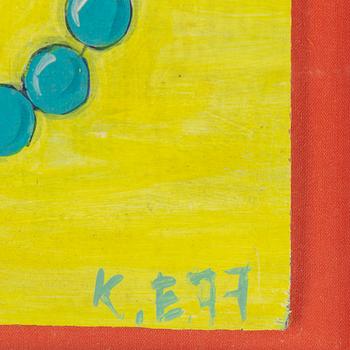 KRISTINA ELANDER, mixed media on panel, signed and dated -77.