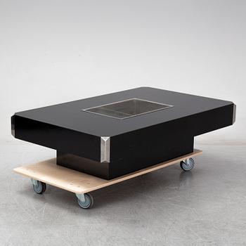 WILLY RIZZO, a black and chrome coffee table, second half of the 20th Century.