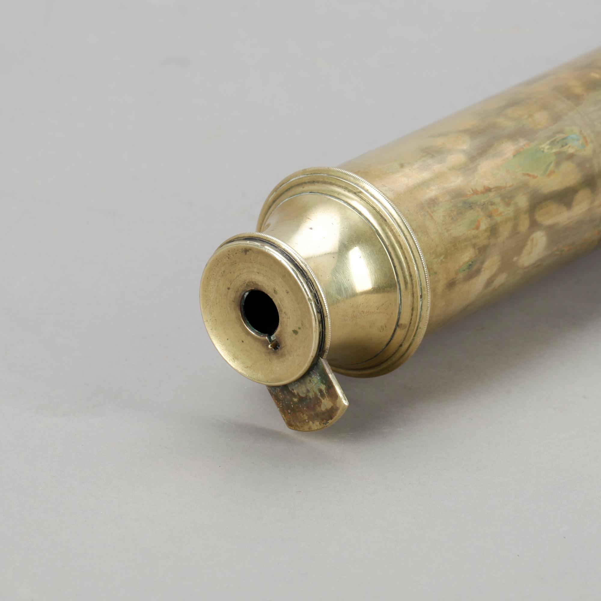 TUBKIKARE, mässing, Spencer Browning & Co, England, "Day & Night", omkring sekelskiftet 1800/1900.