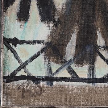 Ragnar Sandberg, By the harbour, man on bike.