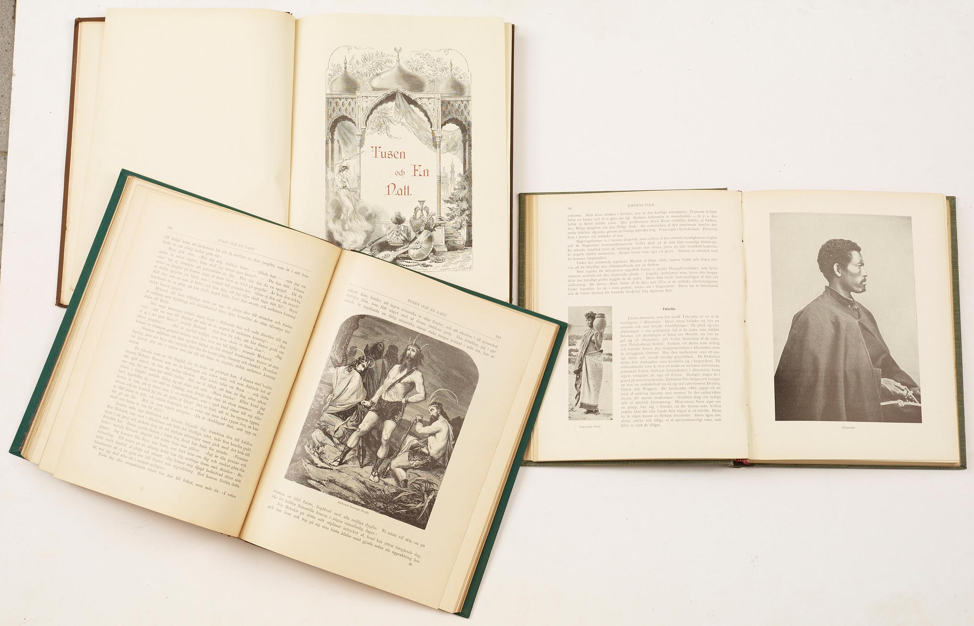 PARTI BOKBAND, 8 delar, bla "Fänriks Ståls sägner", sent 1800-tal till tidigt 1900-tal.