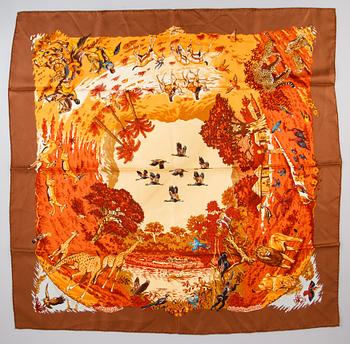Hermès, an 'Africa' silk scarf.
