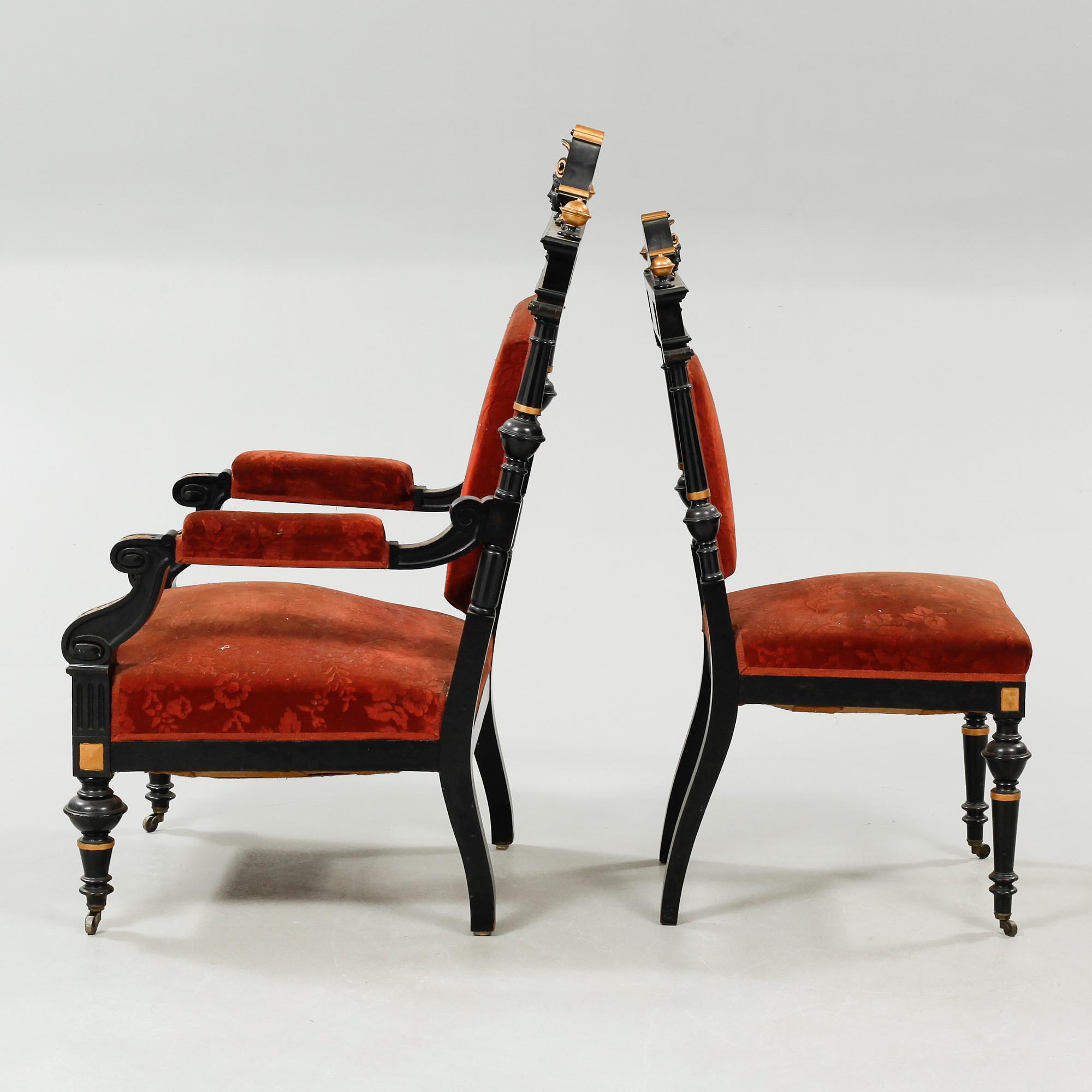 Nine items in Neo Renaissance style, late 19th century.