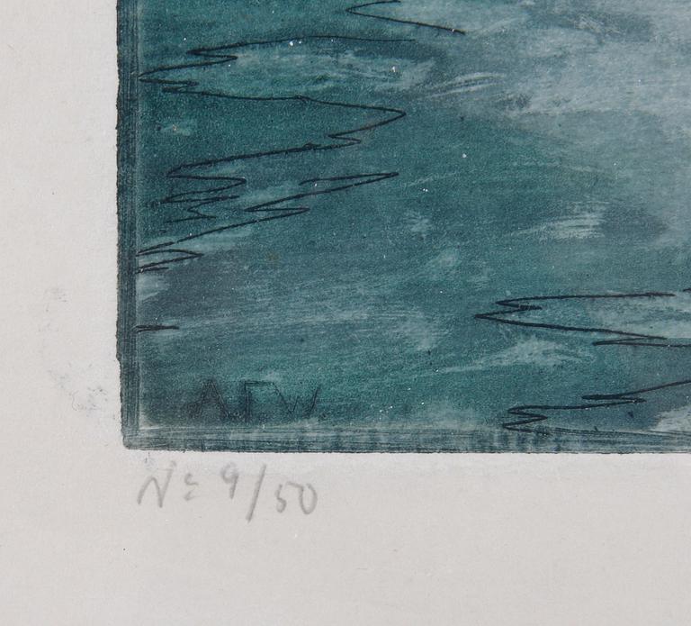 WILLUMSEN, A.F. Etsning. Sign.