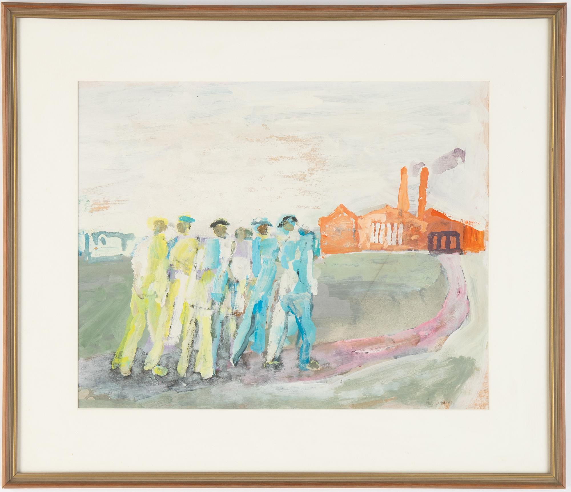 Pär Lindblad, gouache, signed.