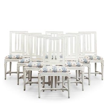 49. Eight Gustavian chairs by L Söderholm.