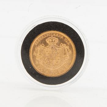Guldmynt Sverige, Oscar II 20 kr, 1887.