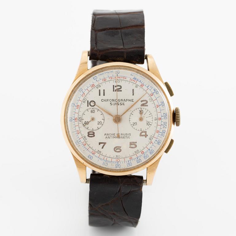 Chronographe Suisse, armbandsur, kronograf, 37,5 mm.