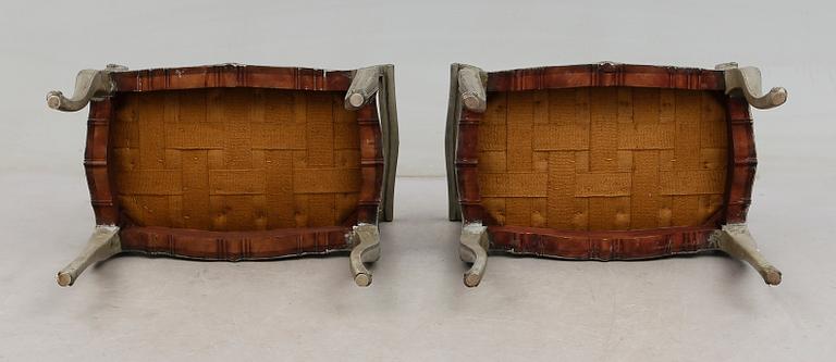 TABURETTER, 1 par, rokokostil, 1900-tal.