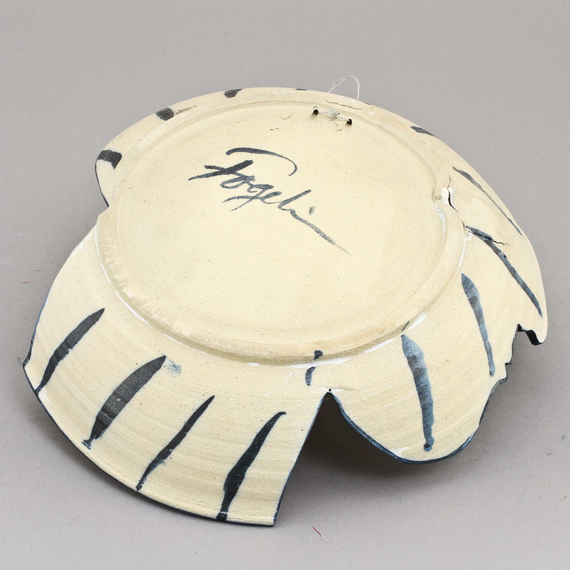 HERMAN FOGELIN, stengods, väggrelief, sign.