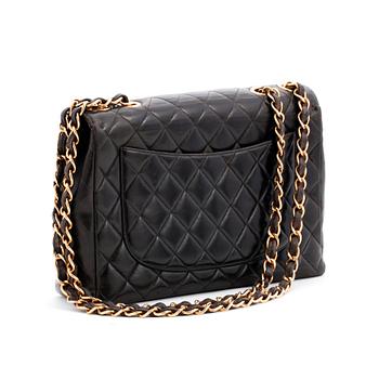 CHANEL, a quilted black leather shoulder bag, "Flap bag".