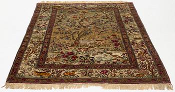 A rug, antique/semi-antique, Esfahan, ca 203 x 141-145 cm.