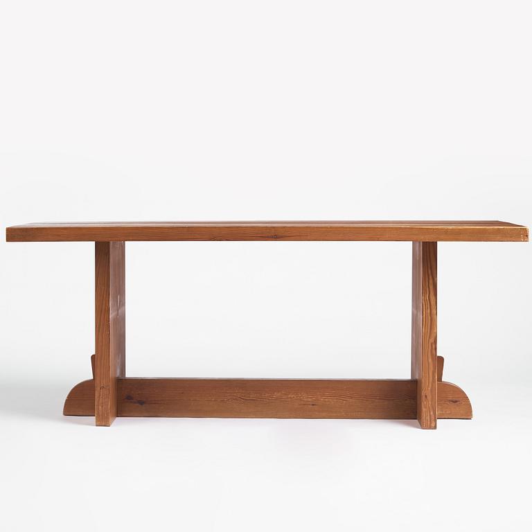 Axel Einar Hjorth, a 'Lovö' stained pine dinner table, Noriska Kompaniet, Sweden 1930s.