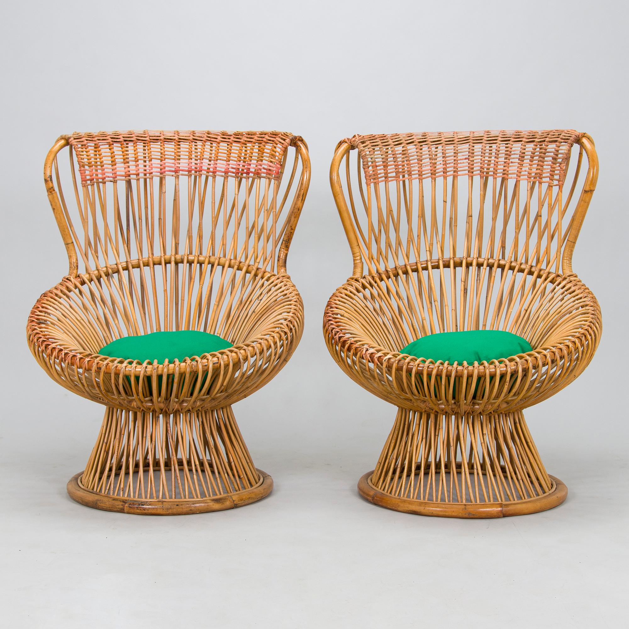 Franco Albini & Gino Colombini, a pair of 'Margherita' lounge chairs for Bonacina, Italy.