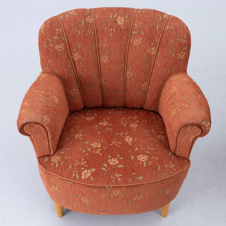 Pair of armchairs, Swedish modern, mid-20th century.