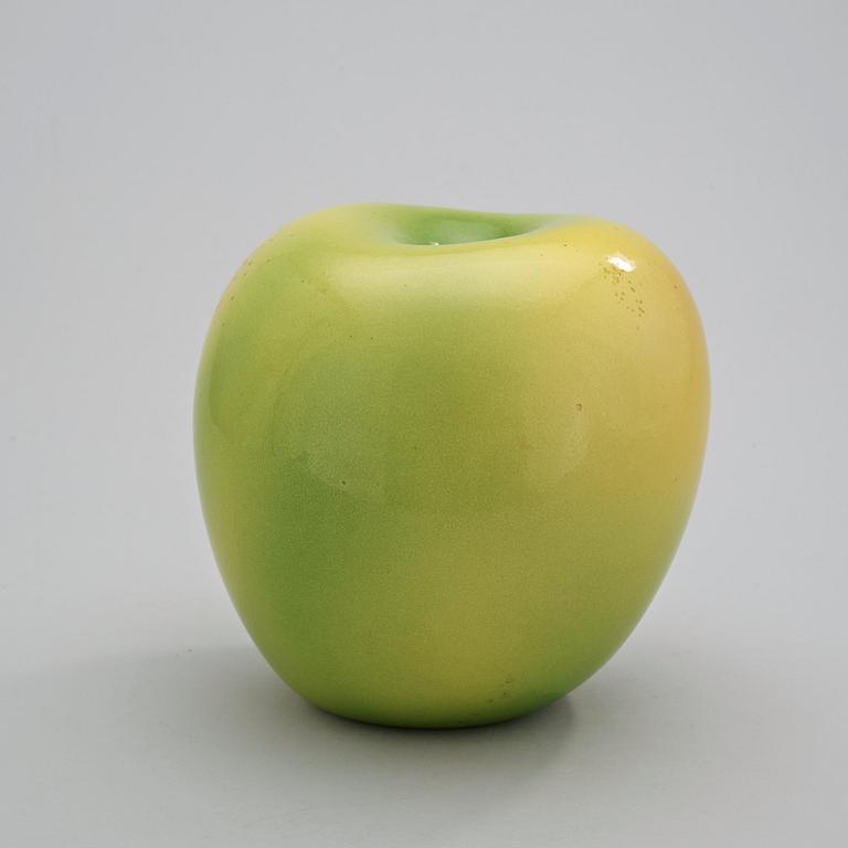 A Hans Hedberg faience apple, Biot, France.