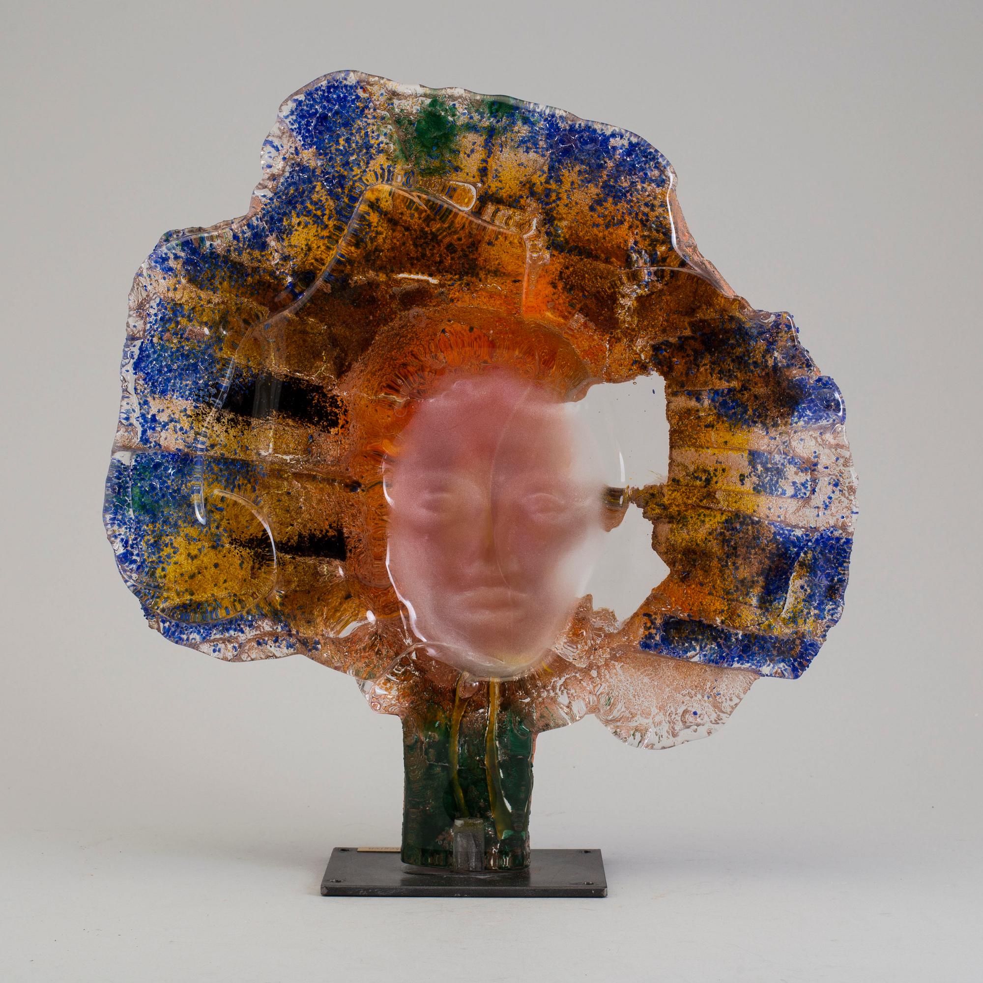 BJÖRN EKEGREN, skulptur, "Amaterasu", Studioglas Strömbergshyttan, unik.