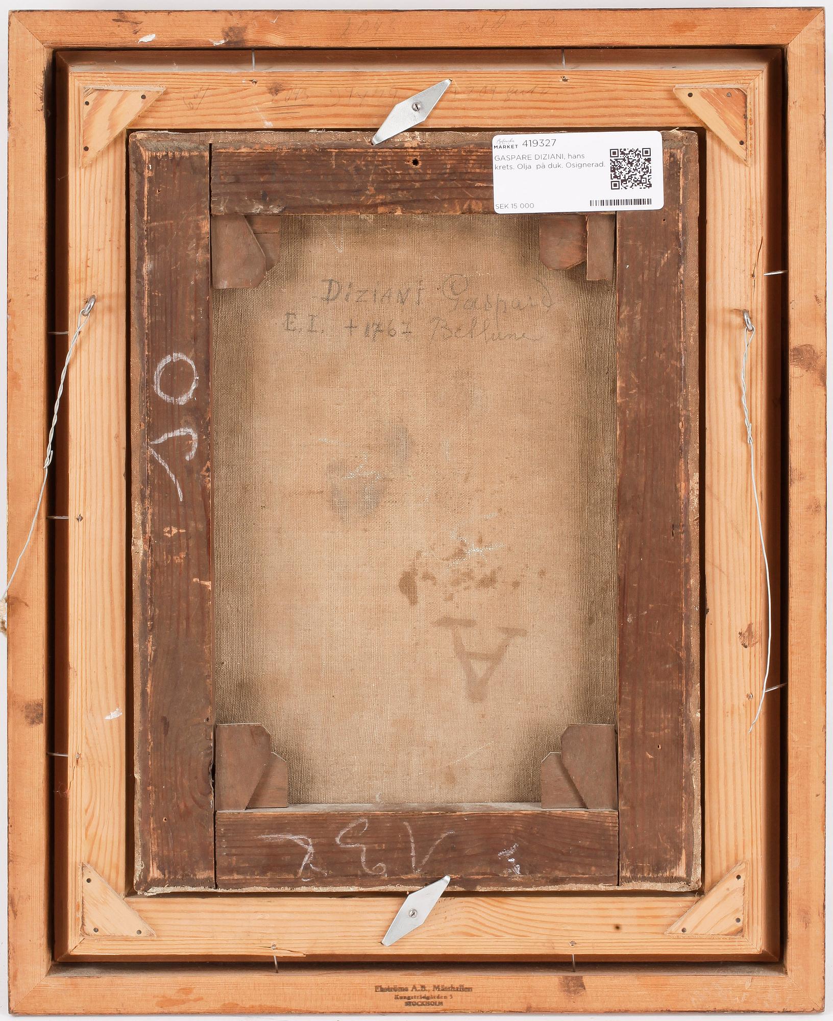 GASPARE DIZIANI, hans krets. Olja  på duk. Osignerad.