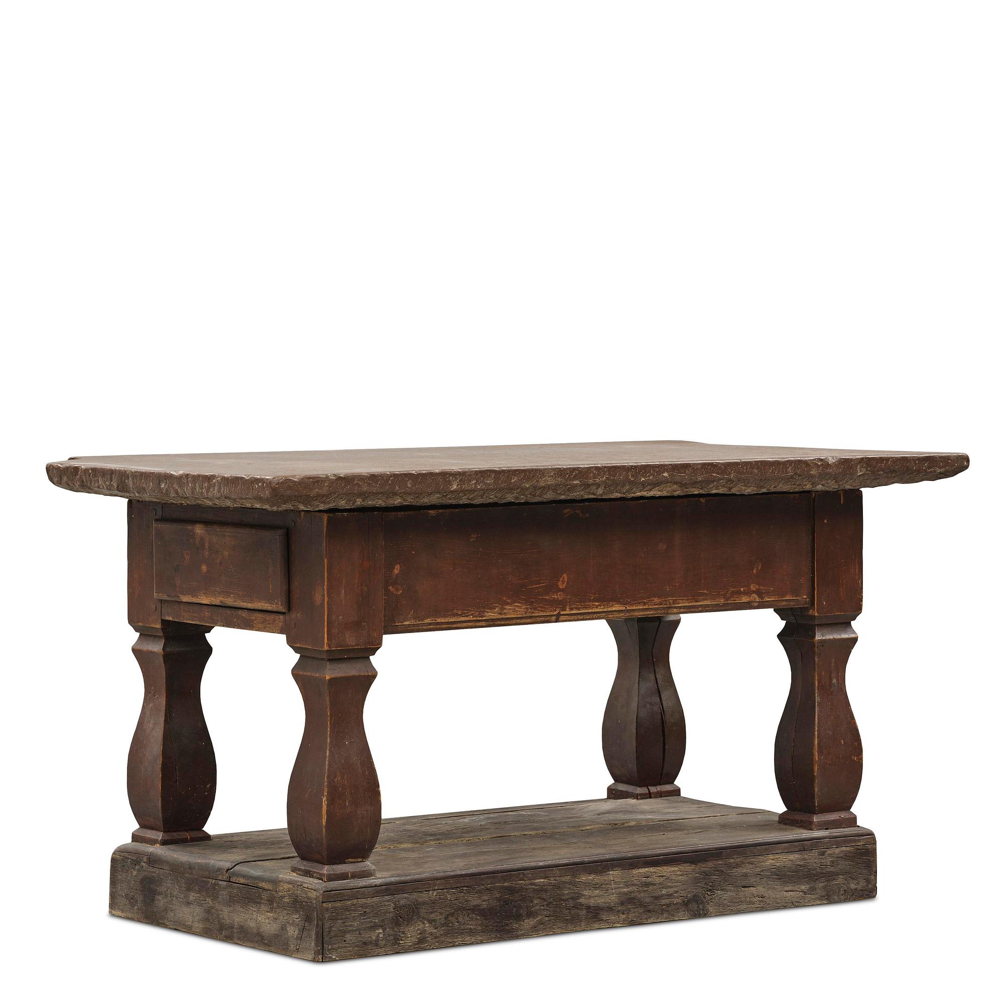 A Swedish baroque stone-top table, 18th century.