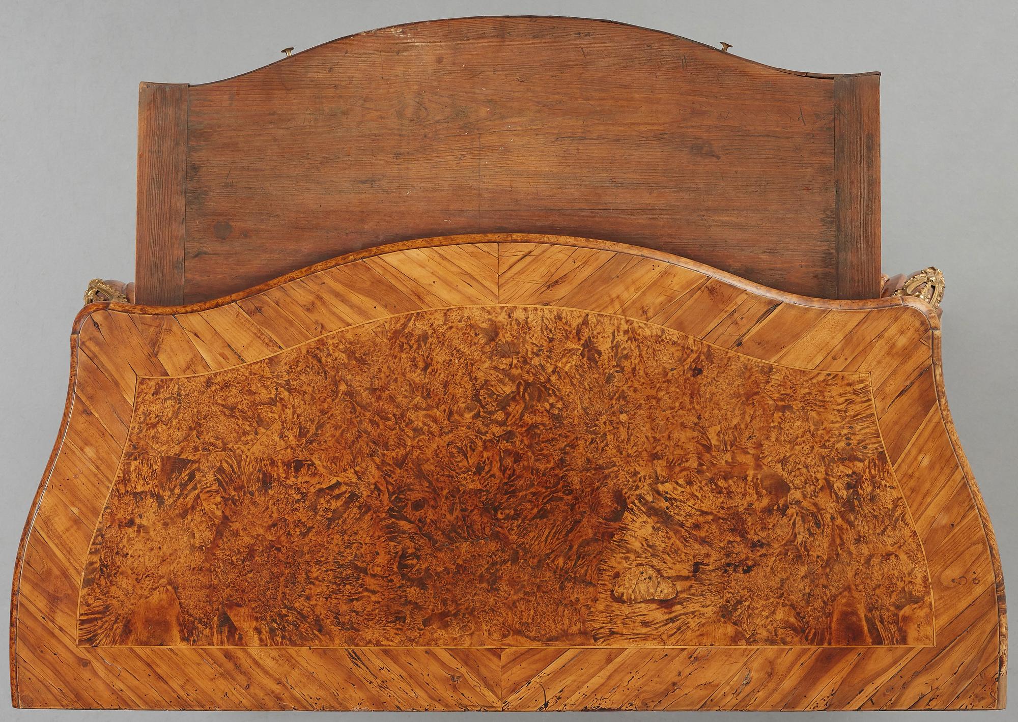 A burr-alder and gilt brass-mounted rococo commode by J. Sjölin (master 1767-1785).