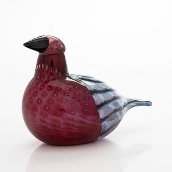 Oiva Toikka, A glass bird 'Common redpoll' signed O. Toikka Nuutajärvi Finn Fest 2008.