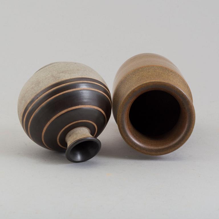 Two stoneware vases by Erich och Ingrid Triller, Tobo.