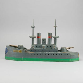 LEKSAKSBÅT, trä, Pansarbåten "Sverige", GEMLA för NK  1930-tal.