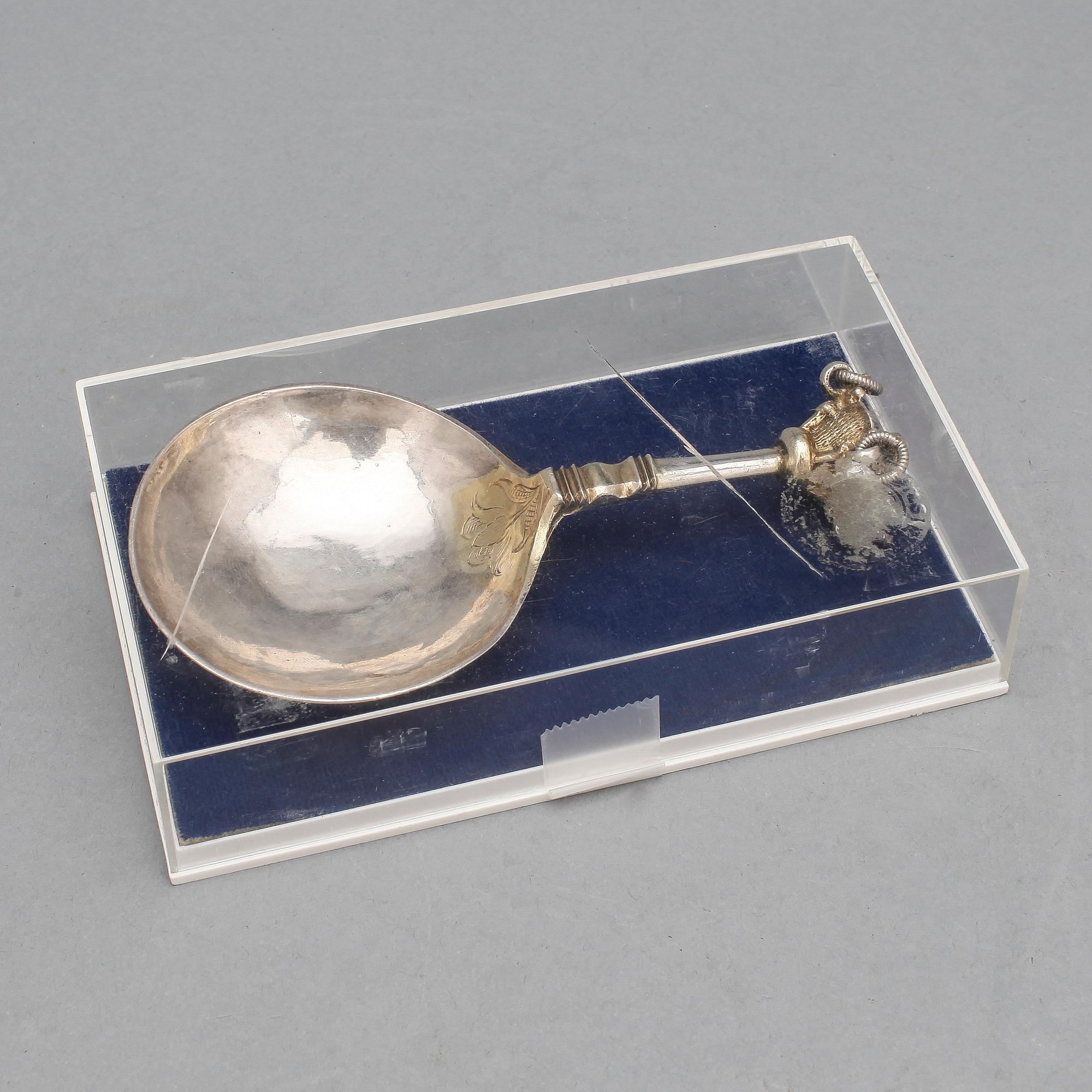 SUPSKED, silver, Daniel Ekman, verksam 1696-1715(23) i Eksjö. Vikt ca 55 gram.