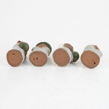 Lisa Larson, figurines, 4 pcs, stoneware, from the "Advent" series, Gustavsberg.