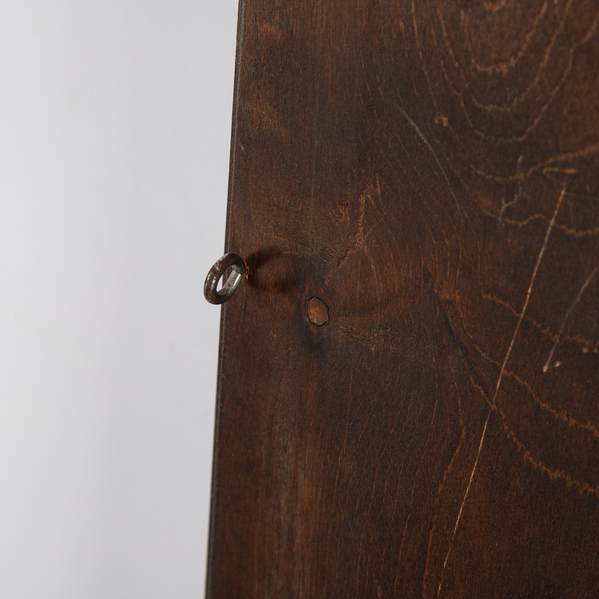 A stained birch mirror, 1930's.