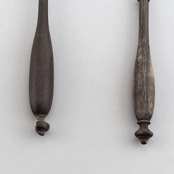Two swedish silver soup ladles, including Nils Tornberg, Linköping 1801.