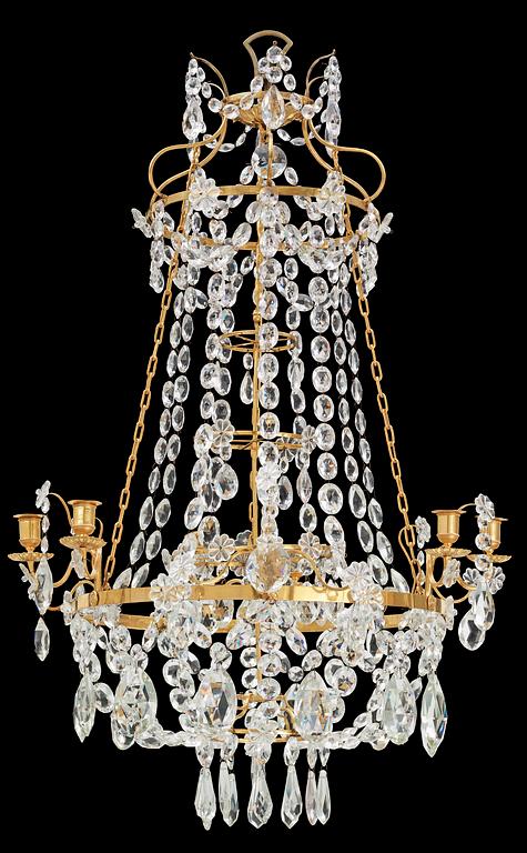 A Gustavian-style 19th/20th Century six-light chandelier.