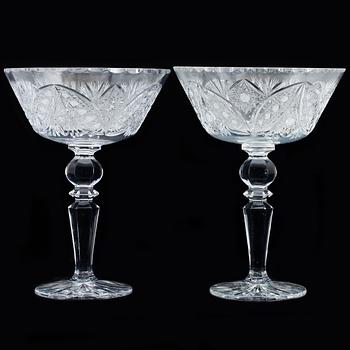 UPPSATSSKÅLAR, ett par, glas, 1900-tal.