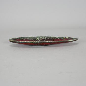 HANS HEDBERG, a faience dish, Biot, France, signed Hhg.