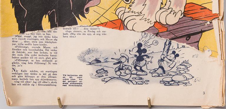 A set of five Musse Pigg comics from 1937 and 1938.