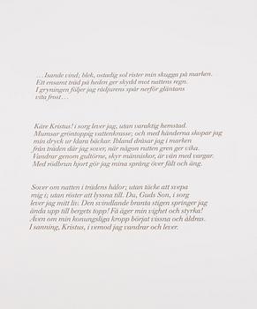 Ulf Trotzig, "King Sweeney", portfolio with nine colour etchings.