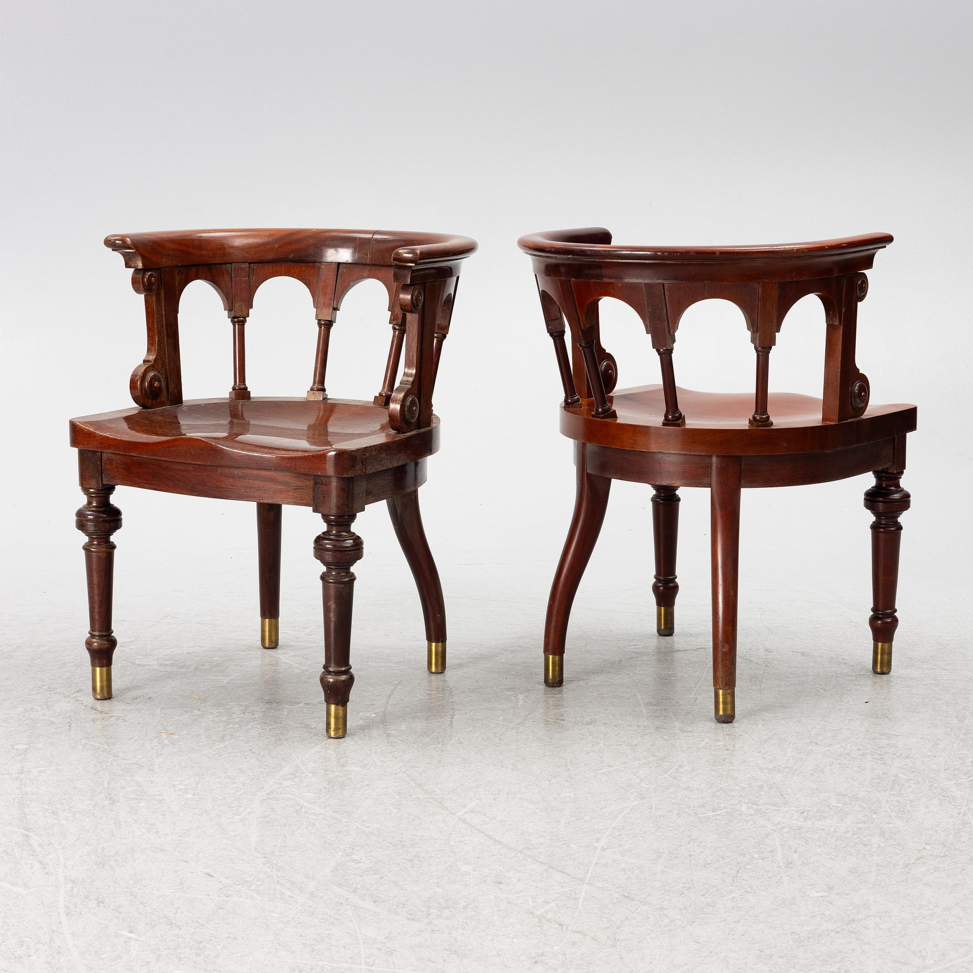 Six chairs, Nils Löfmark, Gothenburg, early 20th century.