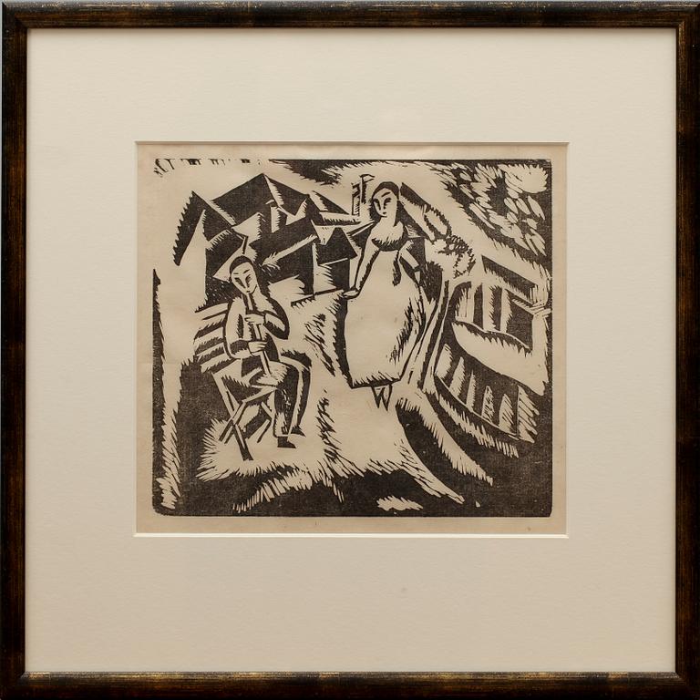 SIRI DERKERT, träsnitt. Utförd 1917.