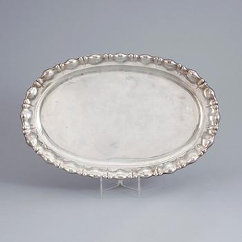 STEKFAT, silver, rokokostil, USA, 1800/1900-tal. Tot vikt ca 1810 gram.