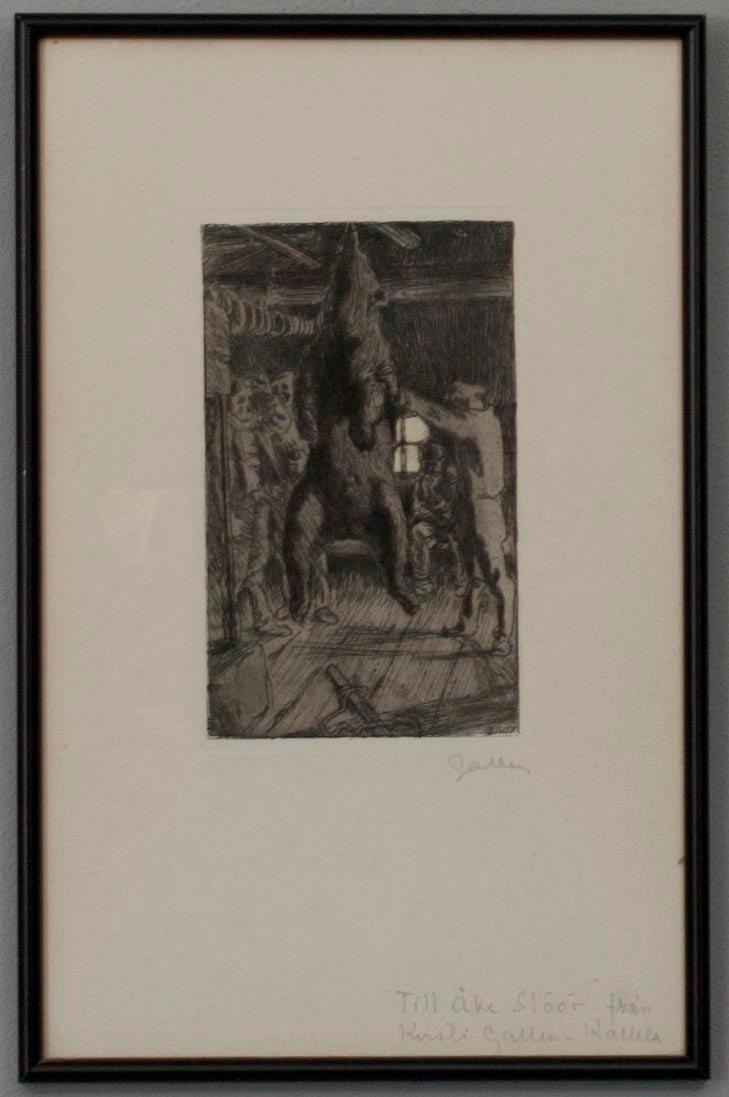 AKSELI GALLEN-KALLELA (FINLAND), etsning, sign.